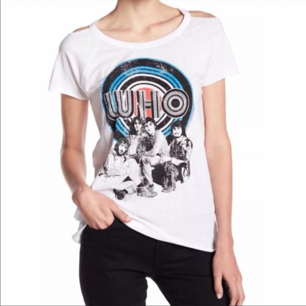 💛Chaser The Who Cold Shoulder T-shirt Size L NWT